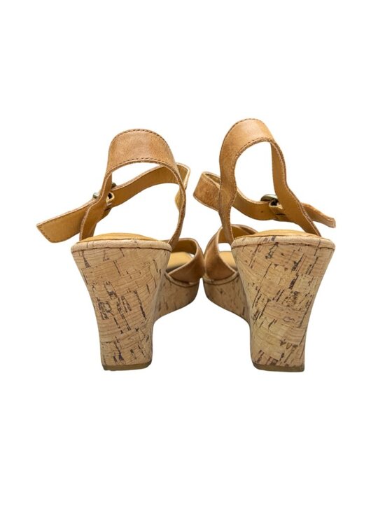 Born Women's Alaina Criss-Cross Leather/Cork Platform Wedge Sandals Sz 10M NWOB - Picture 5 of 9